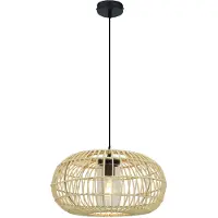 Olucia - EMILIO - Badkamer Hanglamp - Bruin / Zwart - Geschikt voor Badkamer - Vorm: Rond