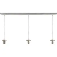 Olucia - Aluminium hanglamp zonder kap chroom, Rika - Vorm: Rechthoek