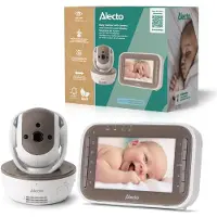 Alecto DVM200MBE - Babyfoon met camera en 4.3" kleurenscherm, Wit/Bruin