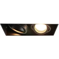 Olucia - JOOST - Inbouwspot - Zwart - Geschikt voor Keuken/Woonkamer - Vorm: Rechthoek