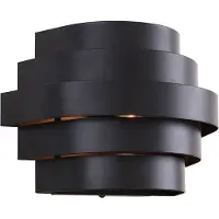 Olucia - SONAY - Wandlamp - Zwart - Vorm: Rond