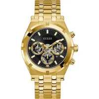 GUESS Analoog horloge 'Continental' goud / zwart