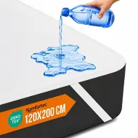Komfortec Waterdichte Matrasbeschermer 120x200 cm - Matrasbeschermhoes - Ademende Matrashoes - Niet Krakende Matrasbeschermer - Incontinentiemateriaal - Wit