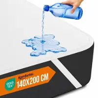 Komfortec Waterdichte Matrasbeschermer 140x200 cm - Matrasbeschermhoes - Ademende Matrashoes - Niet Krakende Matrasbeschermer - Incontinentiemateriaal - Wit