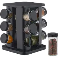 Relaxdays 13 stuks kruidenrek, Keuken organisatoren, Zwart