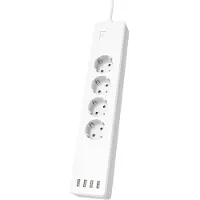 Hama slimme stekkerdoos, 4 x 230 V, USB, wifi, wit / opaal, Kunststof