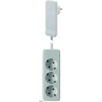 Bachmann SmartPlug platte connector, met 3x geaarde stekkerdoos, wit, 1,6 m