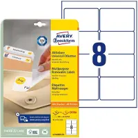 Avery Zweckform universele etiketten, 96 x 63,5 mm, verwijderbaar, 200 + 40 stuks