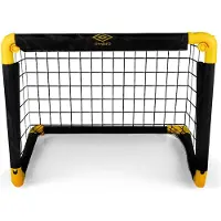 Umbro Voetbaldoel - Voetbalgoal 50 x 44 x 44 cm - Voetbal Goal Opvouwbaar - Makkelijk op te Bergen - Voetbal Training Doel voor Kinderen en Volwassenen - Kunststof - Zwart/ Geel