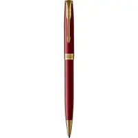 Parker Sonnet balpen | rood gelakt met gouden trim | medium punt zwarte inkt | geschenkverpakking