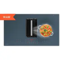 Klarstein AirJet FlexPro Inductiekookplaat met afzuiging - A++ efficiëntie, 750 m³/u luchtstroom, 14 kW vermogen, 58 dB stil, Touch-bediening, Flex-zone, Antraciet