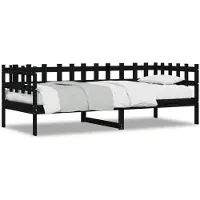 vidaXL Slaapbank 80x200 cm massief grenenhout zwart