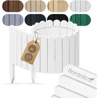 Pemicont rolborder hout - 100 cm - 20 cm hoog - wit - ronde bovenkant - boomspiegel - grenen