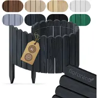 Pemicont rolborder hout - 100 cm - 20 cm hoog - antraciet - ronde bovenkant - boomspiegel - grenen