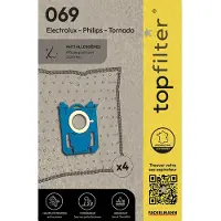Top Filter Set van 4 stofzuigerzakken Electrolux Philips en Tornado TopFilter Premium