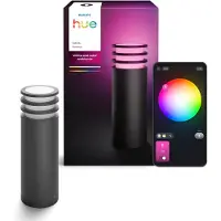 Philips White and Color ambiance buitenstaander Lucca, Bluetooth/Zigbee, antraciet, aluminium, E27, geschikt voor meerdere lampen, 8,1 W
