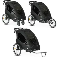 Deryan Luxe Fietskar - Hardloopkinderwagen - 1 persoons - Zwart