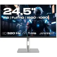 Japannext Gaming Monitor JN-IPS245G320F-HSP 24.5" 320 Hz Full HD Zilver en Zwart