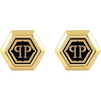 Philipp Plein Plein Icon Manchetknopen Gouden Toon Main Material: Recycled Stainless Steel; Second Material: Recycled Stainless Steel not specified PJ9AA12CU, PJ9AA13CU