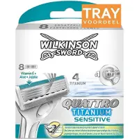 Wilkinson SWORD QUATTRO TITANIUM SENSITIVE SCHEERMESJES 10 X 8 STUKS