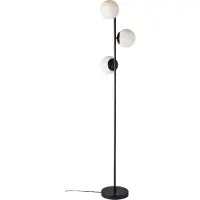 Nordlux Vloerlamp Lilly 3 Lichts Zwart Met Witte Bol