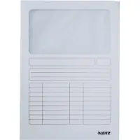 Leitz Chemise à fenêtre, format A4, carton, blanc, 160g/m2