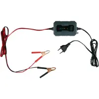 Dunlop Druppellader 6/12V 1A – Auto Oplader met 6-Staps Laadcyclus – voor Scooter en Motor – Beveiligd tegen Kortsluiting – Onderhoudslader voor Lood en Gel – Zwart
