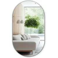 Tulup Spiegel - Lange Ovale Spiegel - 58 cm x 100 cm - Ovale Spiegel - Slaapkamerspiegel - Oval Spiegel - Ovalen Spiegel - Minimalistische Wandspiegel