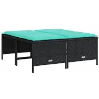 vidaXL Tuinstoelen met kussens 4 stuks zwart polyrotan