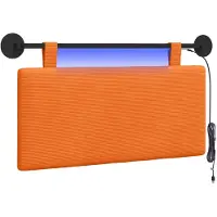 vidaXL Hangend hoofdbord Oranje Corduroy stof