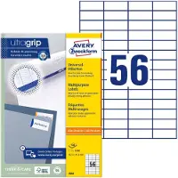 Avery Zweckform AVERY ultragrip Universele etiketten 3668 Permanent klevend A4 Wit 52,5 x 21,2 mm 100 Vellen à 56 Etiketten