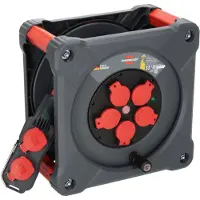 Brennenstuhl 9212380110, Zwart, Rood, Kunststof, 5 stopcontacten, Type E/F, Direct, 38 meter