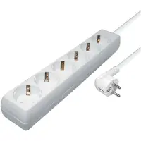 Transmedia Stekkerdoos met 6 contacten / wit - 10 meter