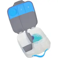 B.Box Kids Lunchbox Bento Box 4 Compartimenten (2 Lekvrij) Groot Formaat voor Grote Eetlust Kinderen Vanaf 3 Jaar (Blauwe Leisteen 2L Capaciteit)