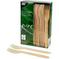 Papstar Vorken Hout Bruin 100 Stuks