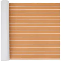 vidaXL Bootmat Gestreept Bruin en wit 240 x 90 cm EVA