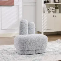 OKWISH Poef 55 Cm - Schattige Hasenvorm Met Geborduurde Oren - Voetenbank En Extra Zitplek Voor Kinderkamer Of Woonkamer - Stof - Antiekgrijs Wit