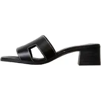 OH MY SANDALS Sandaal 'Leder-Sandalen mit Absatz' zwart