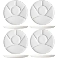 Cosy & Trendy BBQ Borden / Gourmetborden / Fondueborden 6 vakken ø 23.5 cm - 4 Stuks