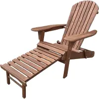 Axi Alexa Adirondack Stoel Coffee – Met Voetenbank - Houten loungestoel met armleuningen – Opklapbaar - Hoge rugleuning - Tuinstoel – 147 x 78,5 x 89 cm – FSC 100% Hemlockhout