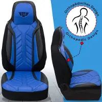 BREMER SITZBEZÜGE Premium Camper stoelhoezen voor Forster Vantasy Vans DPL506 in Zwart/Blauw (2 losse stoelen)