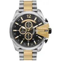 Diesel Analoog horloge 'MEGA CHIEF' goud / zwart / zilver