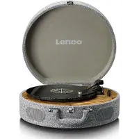 Lenco Retro Platenspeler - Koffer Platenspeler met ingebouwde Speakers - Bluetooth en AT3600L cartridge - LS-66GY - Grijs
