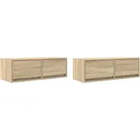 vidaXL Tv-meubels 2 st 80x31x25,5 cm bewerkt hout sonoma eikenkleurig