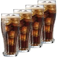 Coca-cola Coca Cola Glazen Crown Cap - Longdrinkglazen voor frisdrank - Ideaal voor cocktails en water - Vaatwasserbestendig - Hoogwaardig glas - 155 x 70 mm - Glaswerk - Drankglazen - Set van 4 stuks