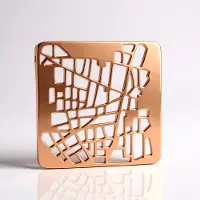 Cavill - Zilveren Hanger - 925 Sterling Zilver Rosé Verguld - Geometrisch Filigraan Design 29x29 mm - Minimalistische Elegantie