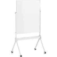 Speaka Professional Glazen magneetbord SP-MMW-001 (b x h) 904 mm x 1103 mm Wit Incl. opbergbakje, Incl. magneten Vierarmige voet met 4 wieltjes