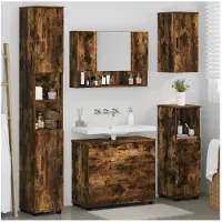 vidaXL Badkamermeubel Set 5 st Rook Eiken 35 x 30 x 192 cm