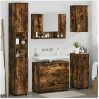vidaXL Badkamermeubel Set 5 st Rook Eiken 35 x 30 x 192 cm