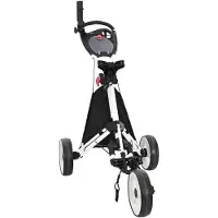 vidaXL Golf Trolley Zwart en Wit Aluminium Opvouwbaar